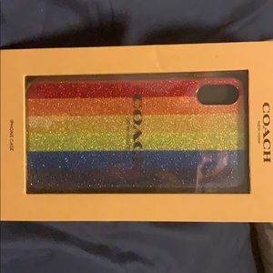 New coach XR iPhone Case Glitter Rainbow